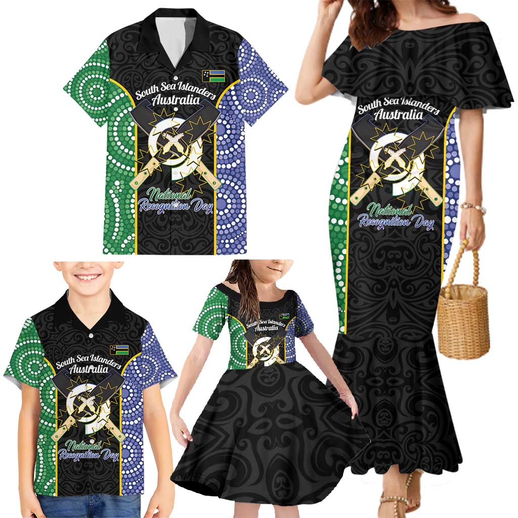 Personalised South Sea Islanders National Recognition Day Family Matching Mermaid Dress and Hawaiian Shirt Australia Aboriginal Vanuatu Pig Tusk LT14 - Polynesian Pride