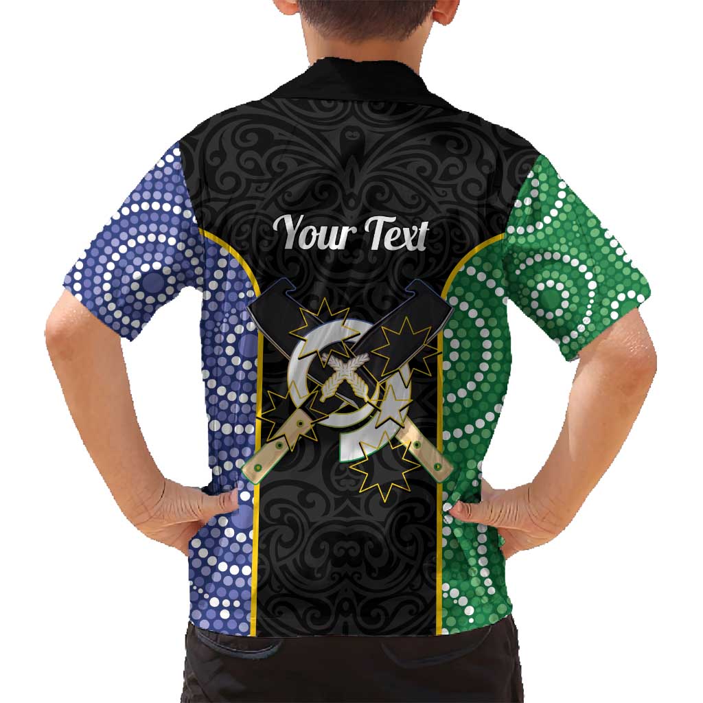 Personalised South Sea Islanders National Recognition Day Family Matching Off Shoulder Maxi Dress and Hawaiian Shirt Australia Aboriginal Vanuatu Pig Tusk LT14 - Polynesian Pride