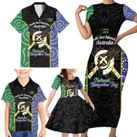 Personalised South Sea Islanders National Recognition Day Family Matching Short Sleeve Bodycon Dress and Hawaiian Shirt Australia Aboriginal Vanuatu Pig Tusk LT14 - Polynesian Pride
