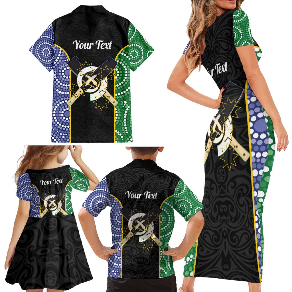 Personalised South Sea Islanders National Recognition Day Family Matching Short Sleeve Bodycon Dress and Hawaiian Shirt Australia Aboriginal Vanuatu Pig Tusk LT14 - Polynesian Pride