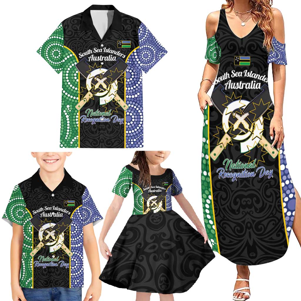 Personalised South Sea Islanders National Recognition Day Family Matching Summer Maxi Dress and Hawaiian Shirt Australia Aboriginal Vanuatu Pig Tusk LT14 - Polynesian Pride