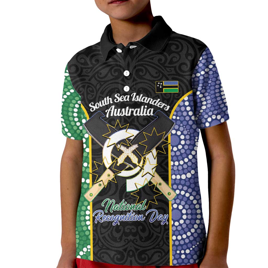 Personalised South Sea Islanders National Recognition Day Kid Polo Shirt Australia Aboriginal Vanuatu Pig Tusk