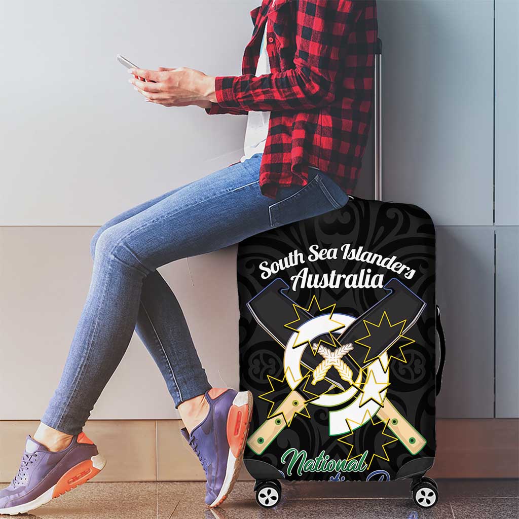 Personalised South Sea Islanders National Recognition Day Luggage Cover Australia Aboriginal Vanuatu Pig Tusk
