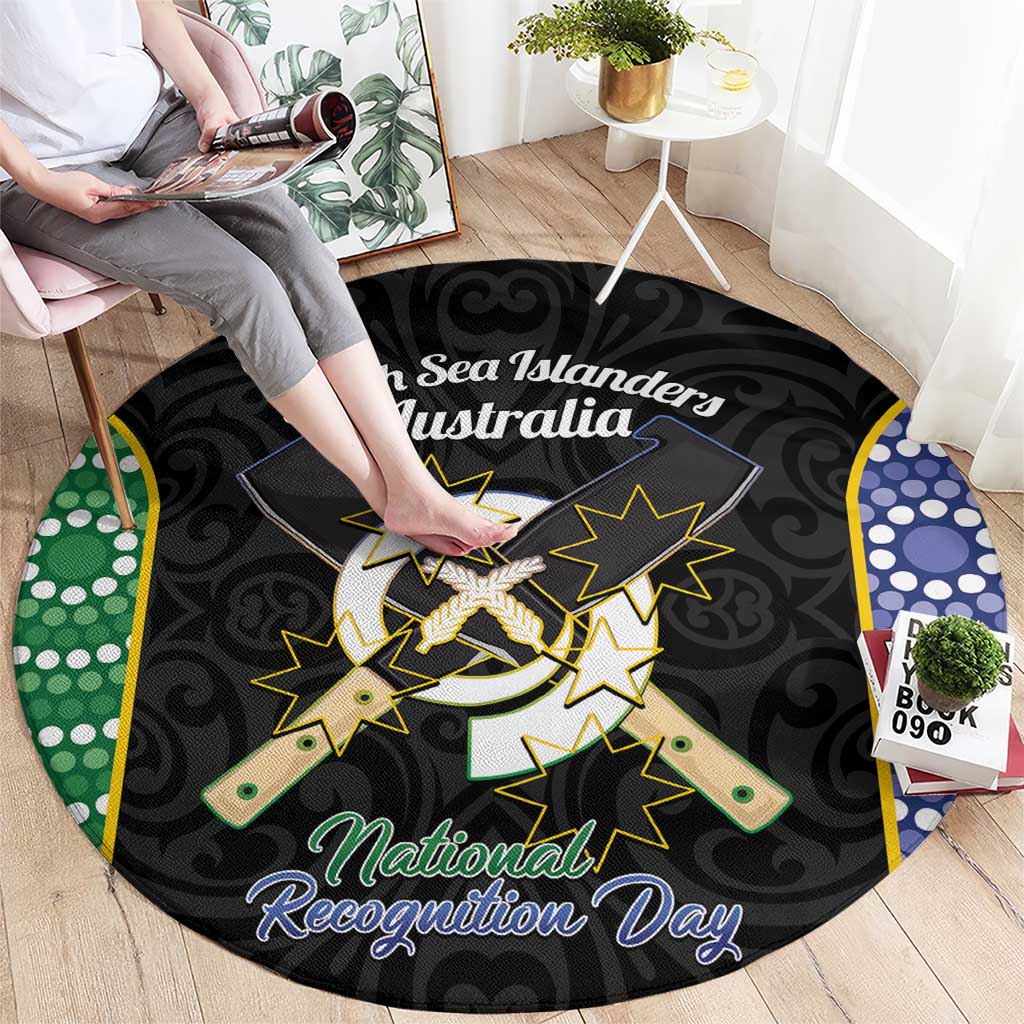 Personalised South Sea Islanders National Recognition Day Round Carpet Australia Aboriginal Vanuatu Pig Tusk