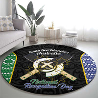 Personalised South Sea Islanders National Recognition Day Round Carpet Australia Aboriginal Vanuatu Pig Tusk