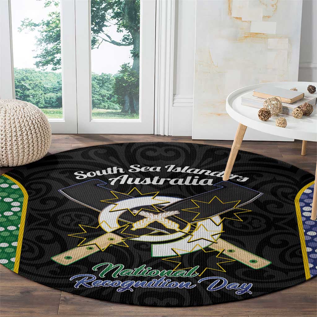 Personalised South Sea Islanders National Recognition Day Round Carpet Australia Aboriginal Vanuatu Pig Tusk