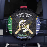 South Sea Islanders National Recognition Day Spare Tire Cover Australia Aboriginal Vanuatu Pig Tusk LT14 No hole Black - Polynesian Pride