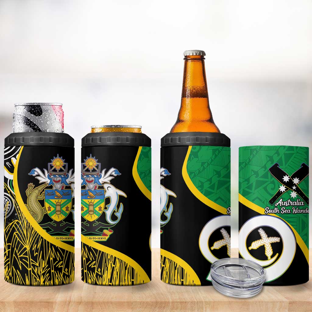 Australian South Sea Islanders National Recognition Day 4 in 1 Can Cooler Tumbler Solomon Islands And Vanuatu Culture LT14 - Polynesian Pride