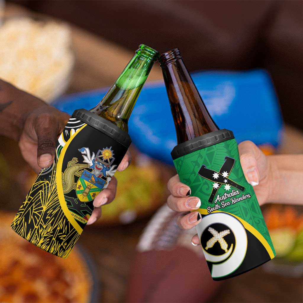 Australian South Sea Islanders National Recognition Day 4 in 1 Can Cooler Tumbler Solomon Islands And Vanuatu Culture LT14 - Polynesian Pride