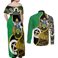 Australian South Sea Islanders National Recognition Day Couples Matching Off Shoulder Maxi Dress and Long Sleeve Button Shirt Solomon Islands And Vanuatu Culture LT14 - Polynesian Pride