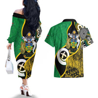 Australian South Sea Islanders National Recognition Day Couples Matching Off The Shoulder Long Sleeve Dress and Hawaiian Shirt Solomon Islands And Vanuatu Culture LT14 - Polynesian Pride