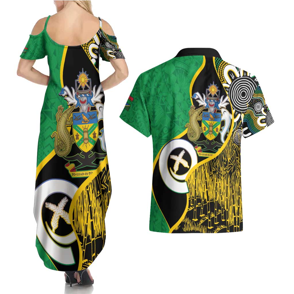 Australian South Sea Islanders National Recognition Day Couples Matching Summer Maxi Dress and Hawaiian Shirt Solomon Islands And Vanuatu Culture LT14 - Polynesian Pride