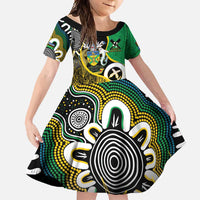 Australian South Sea Islanders National Recognition Day Family Matching Mermaid Dress and Hawaiian Shirt Solomon Islands And Vanuatu Culture LT14 Daughter's Dress Black - Polynesian Pride