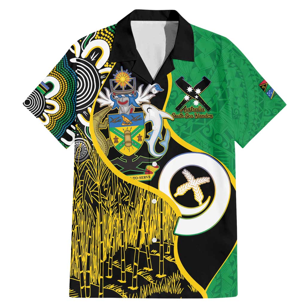 Australian South Sea Islanders National Recognition Day Family Matching Mermaid Dress and Hawaiian Shirt Solomon Islands And Vanuatu Culture LT14 Dad's Shirt - Short Sleeve Black - Polynesian Pride