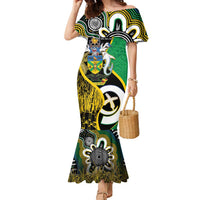 Australian South Sea Islanders National Recognition Day Family Matching Mermaid Dress and Hawaiian Shirt Solomon Islands And Vanuatu Culture LT14 Mom's Dress Black - Polynesian Pride