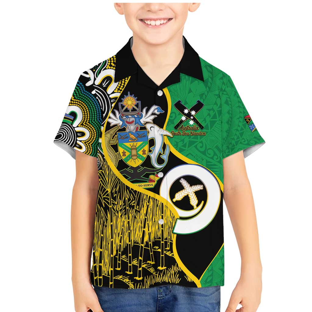Australian South Sea Islanders National Recognition Day Family Matching Mermaid Dress and Hawaiian Shirt Solomon Islands And Vanuatu Culture LT14 Son's Shirt Black - Polynesian Pride