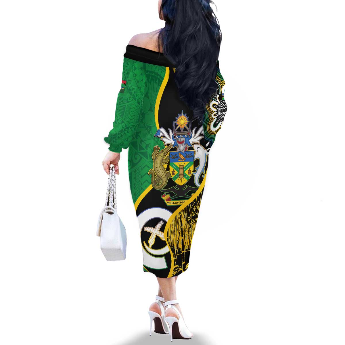 Australian South Sea Islanders National Recognition Day Family Matching Off The Shoulder Long Sleeve Dress and Hawaiian Shirt Solomon Islands And Vanuatu Culture LT14 - Polynesian Pride