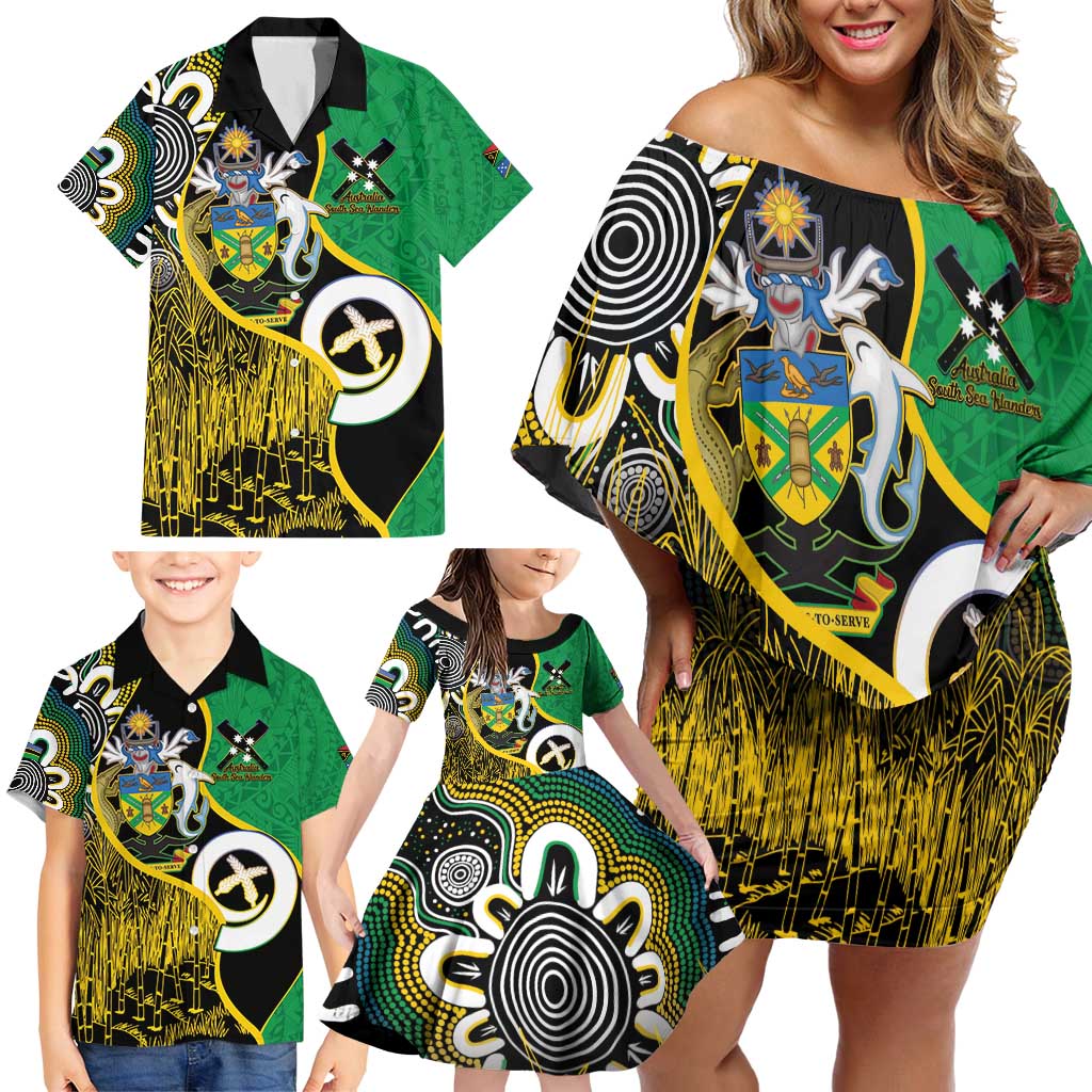 Australian South Sea Islanders National Recognition Day Family Matching Off Shoulder Short Dress and Hawaiian Shirt Solomon Islands And Vanuatu Culture LT14 - Polynesian Pride