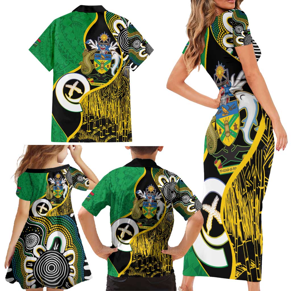 Australian South Sea Islanders National Recognition Day Family Matching Short Sleeve Bodycon Dress and Hawaiian Shirt Solomon Islands And Vanuatu Culture LT14 - Polynesian Pride