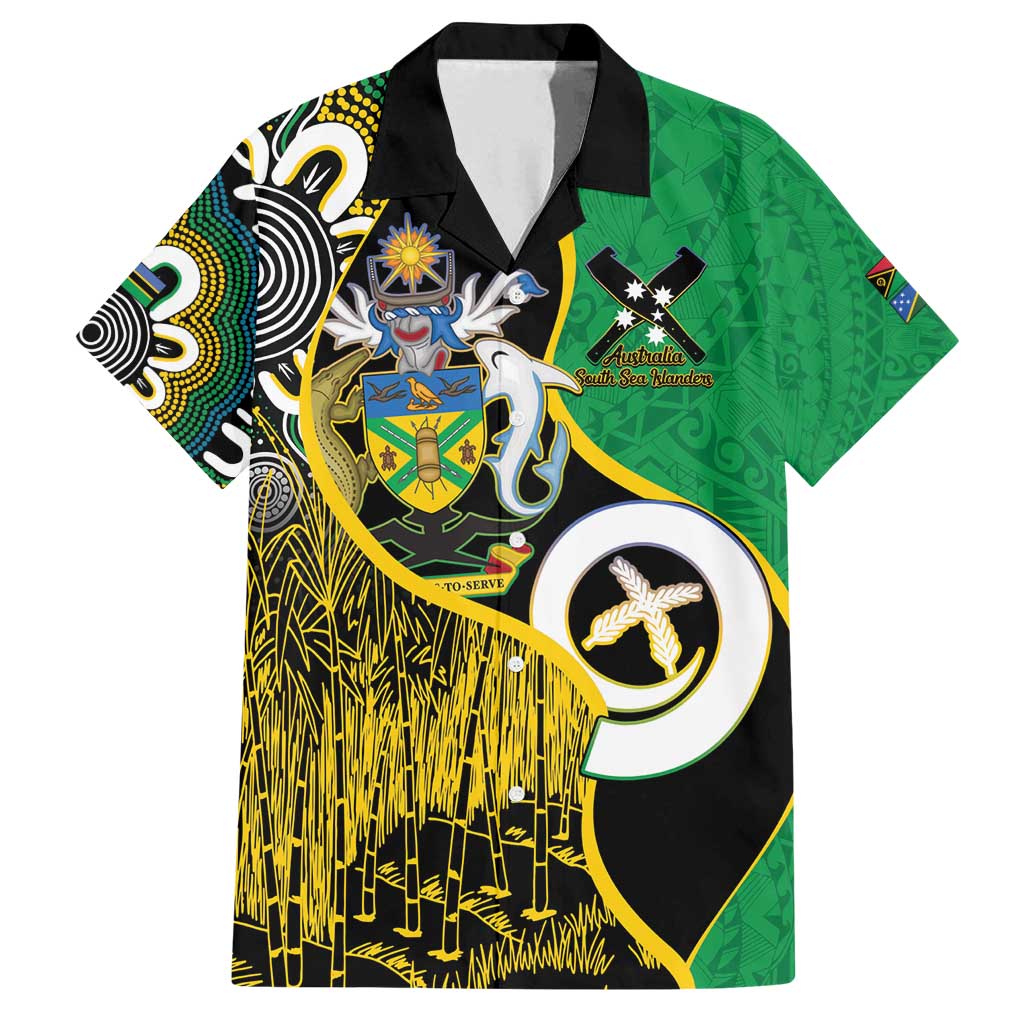 Australian South Sea Islanders National Recognition Day Family Matching Tank Maxi Dress and Hawaiian Shirt Solomon Islands And Vanuatu Culture LT14 Dad's Shirt - Short Sleeve Black - Polynesian Pride