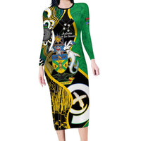 Australian South Sea Islanders National Recognition Day Long Sleeve Bodycon Dress Solomon Islands And Vanuatu Culture LT14 Long Dress Black - Polynesian Pride