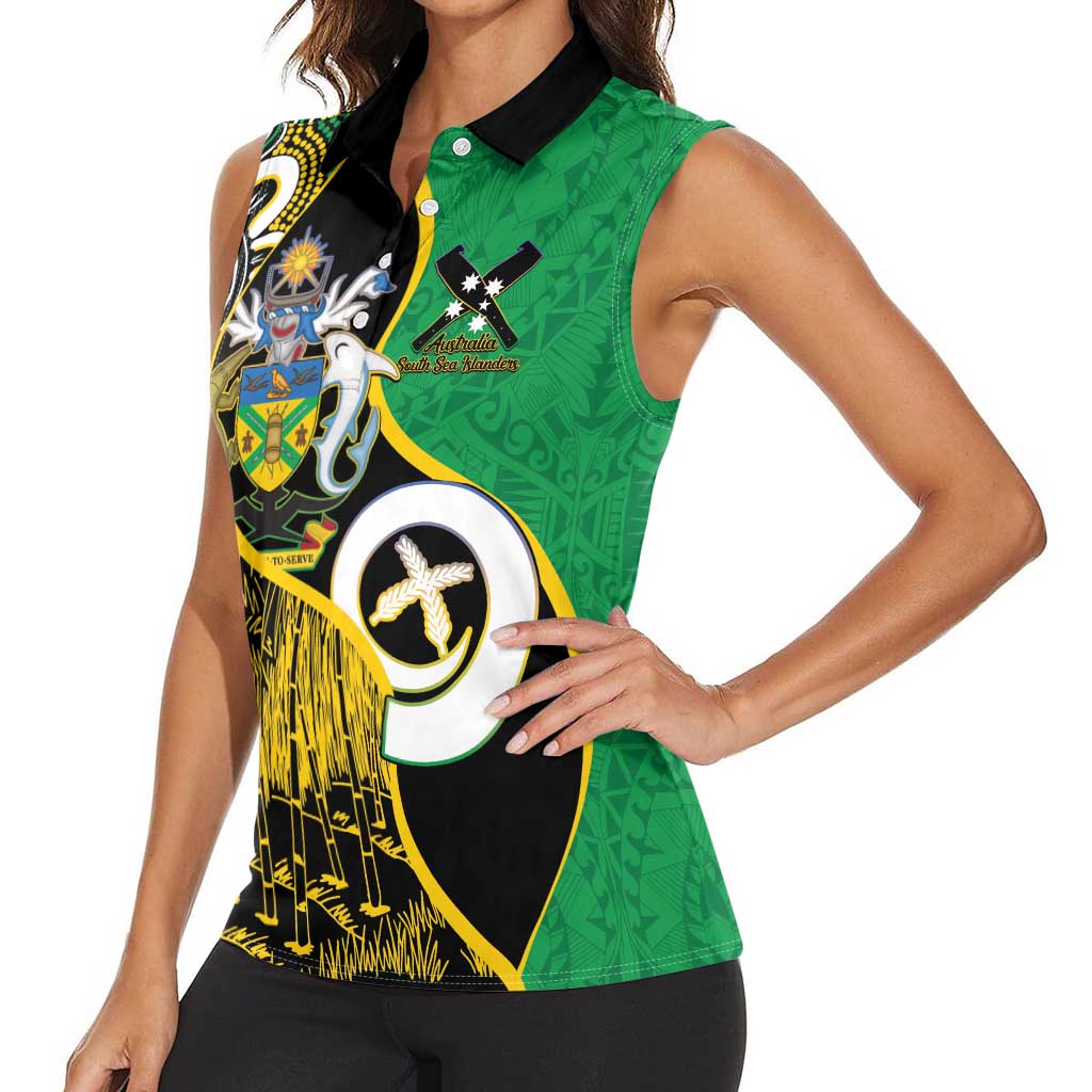 Australian South Sea Islanders National Recognition Day Women Sleeveless Polo Shirt Solomon Islands And Vanuatu Culture LT14 - Polynesian Pride