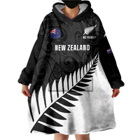 New Zealand Silver Fern Rugby Wearable Blanket Hoodie All Black Go Champions Maori Pattern LT14 - Polynesian Pride