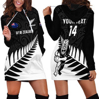 Personalised New Zealand Silver Fern Rugby Hoodie Dress All Black Go Champions Maori Pattern LT14 - Polynesian Pride