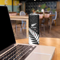 New Zealand Silver Fern Rugby Skinny Tumbler All Black Go Champions Maori Pattern LT14 - Polynesian Pride