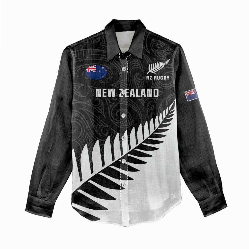 Personalised New Zealand Silver Fern Rugby Women Casual Shirt All Black Go Champions Maori Pattern LT14 - Polynesian Pride