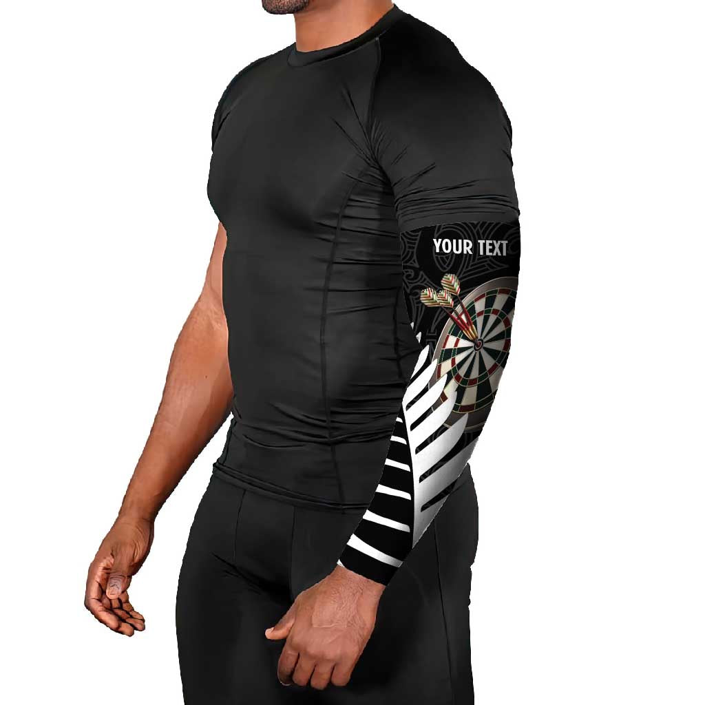 Personalised New Zealand Darts Arm Sleeves Silver Fern Aotearoa Maori Pattern - Polynesian Pride