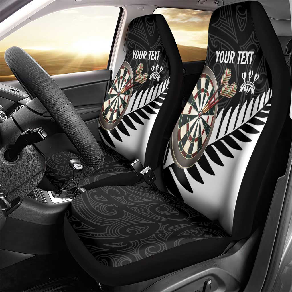 Personalised New Zealand Darts Car Seat Cover Silver Fern Aotearoa Maori Pattern LT14 - Polynesian Pride