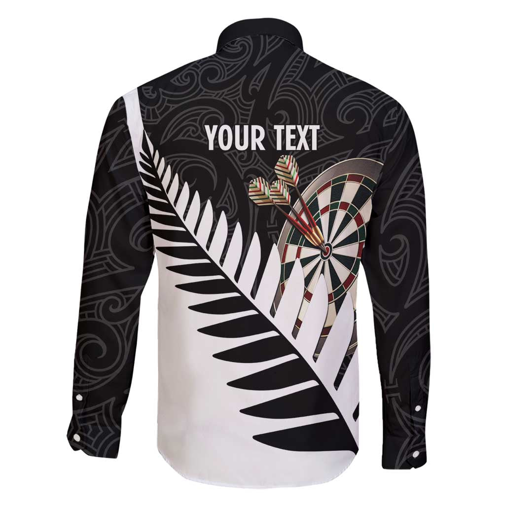 Personalised New Zealand Darts Family Matching Off Shoulder Short Dress and Hawaiian Shirt Silver Fern Aotearoa Maori Pattern LT14 - Polynesian Pride