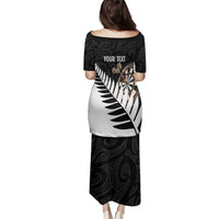 Personalised New Zealand Darts Family Matching Puletasi and Hawaiian Shirt Silver Fern Aotearoa Maori Pattern LT14 - Polynesian Pride