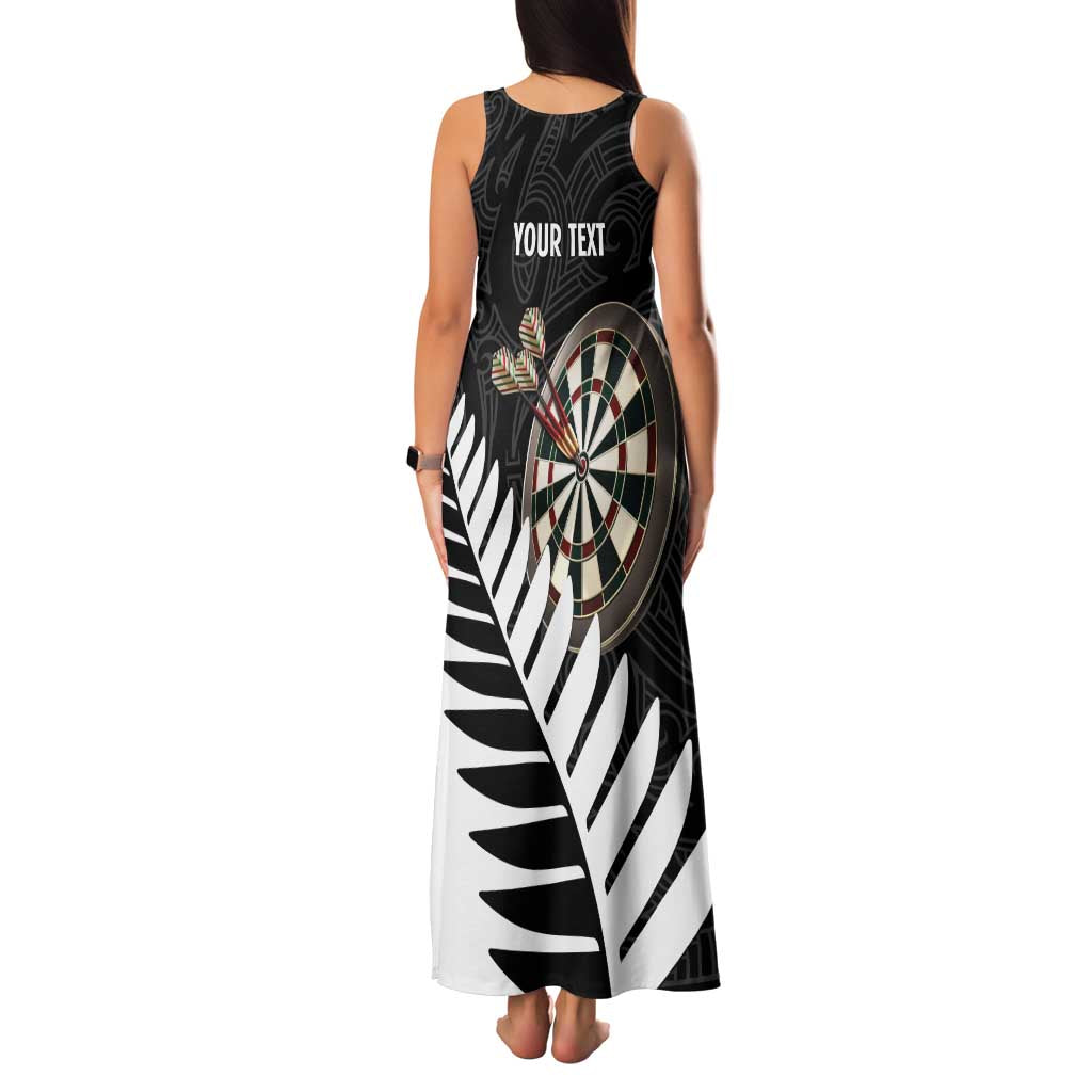 Personalised New Zealand Darts Family Matching Tank Maxi Dress and Hawaiian Shirt Silver Fern Aotearoa Maori Pattern LT14 - Polynesian Pride