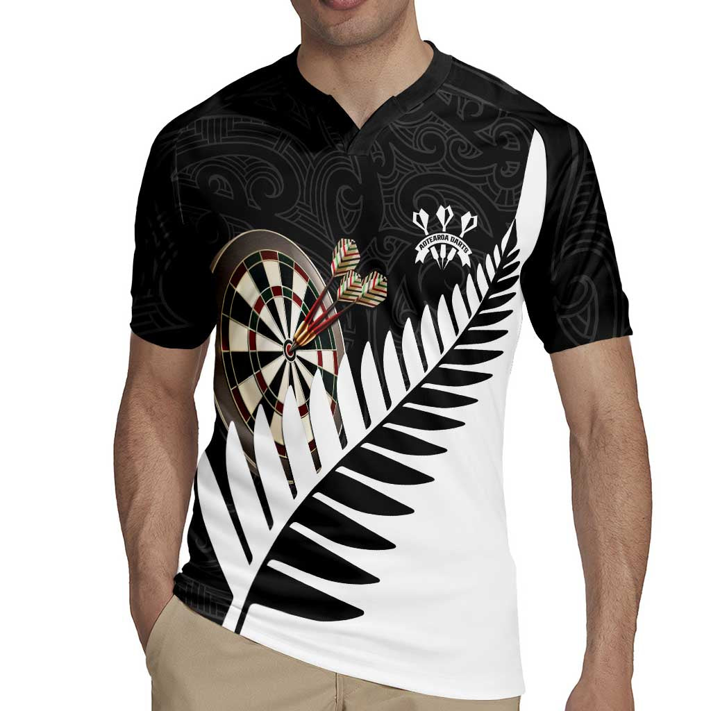 Personalised New Zealand Darts Rugby Jersey Silver Fern Aotearoa Maori Pattern LT14 - Polynesian Pride