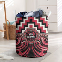 Aotearoa Ngai Te Rangi Laundry Basket Maori Iwi Poutama Puhoro Tattoo LT14 Red - Polynesian Pride