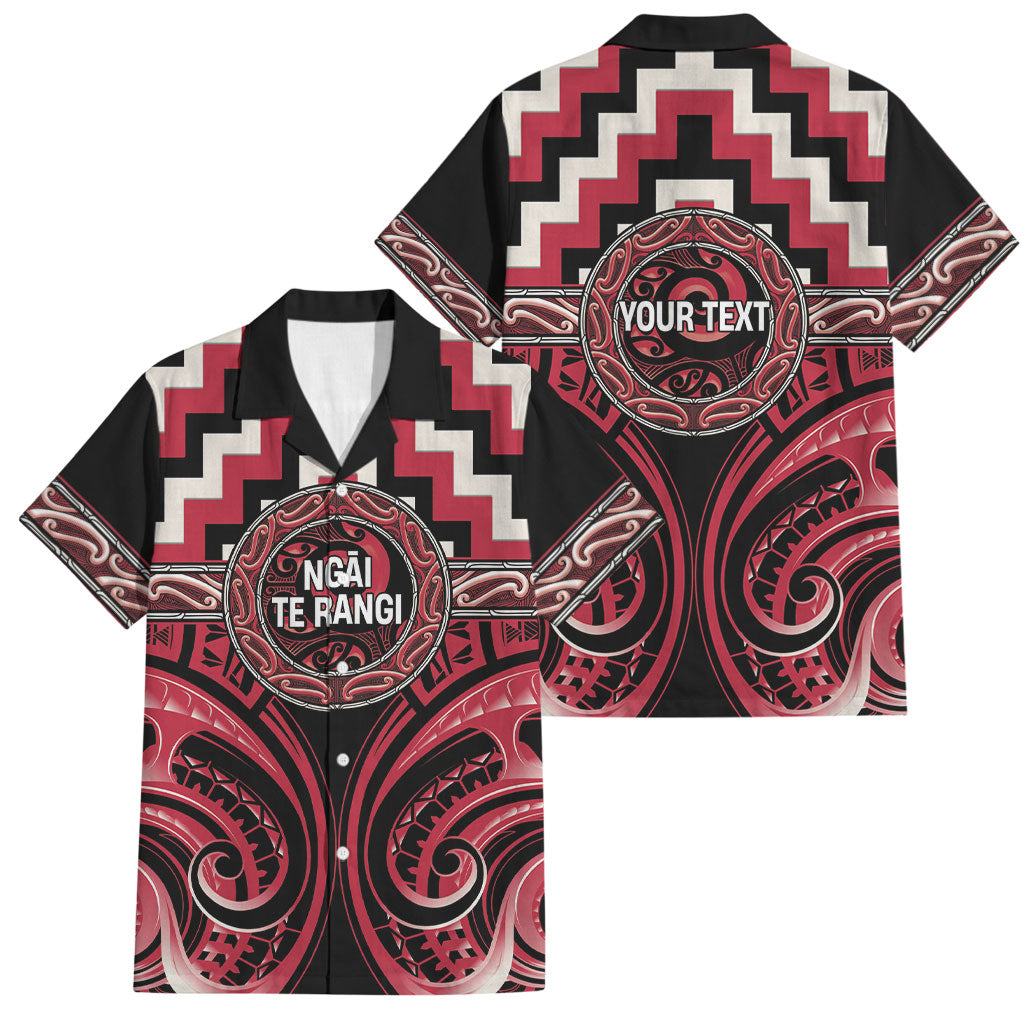 Aotearoa Ngai Te Rangi Personalised Family Matching Summer Maxi Dress and Hawaiian Shirt Maori Iwi Poutama Puhoro Tattoo LT14 Dad's Shirt - Short Sleeve Red - Polynesian Pride