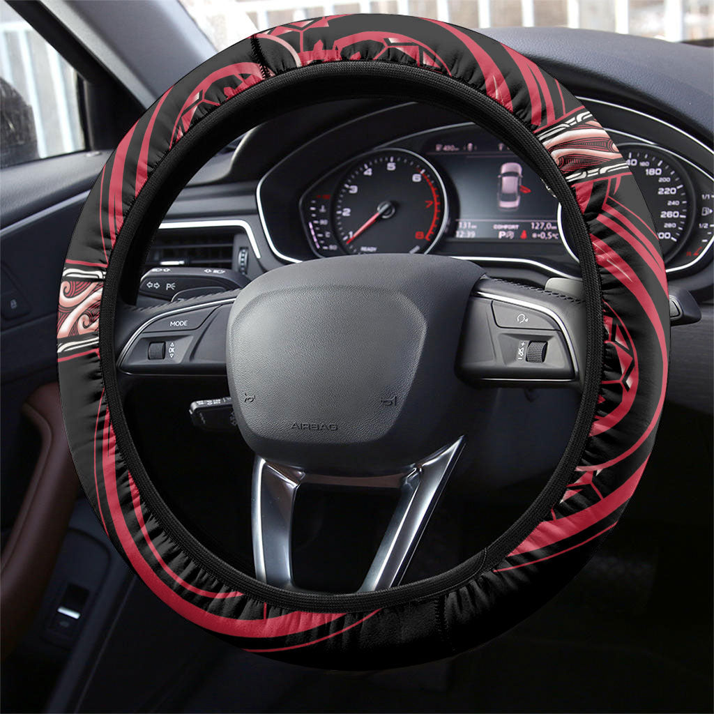 Aotearoa Ngai Te Rangi Steering Wheel Cover Maori Iwi Poutama Puhoro Tattoo LT14 - Polynesian Pride