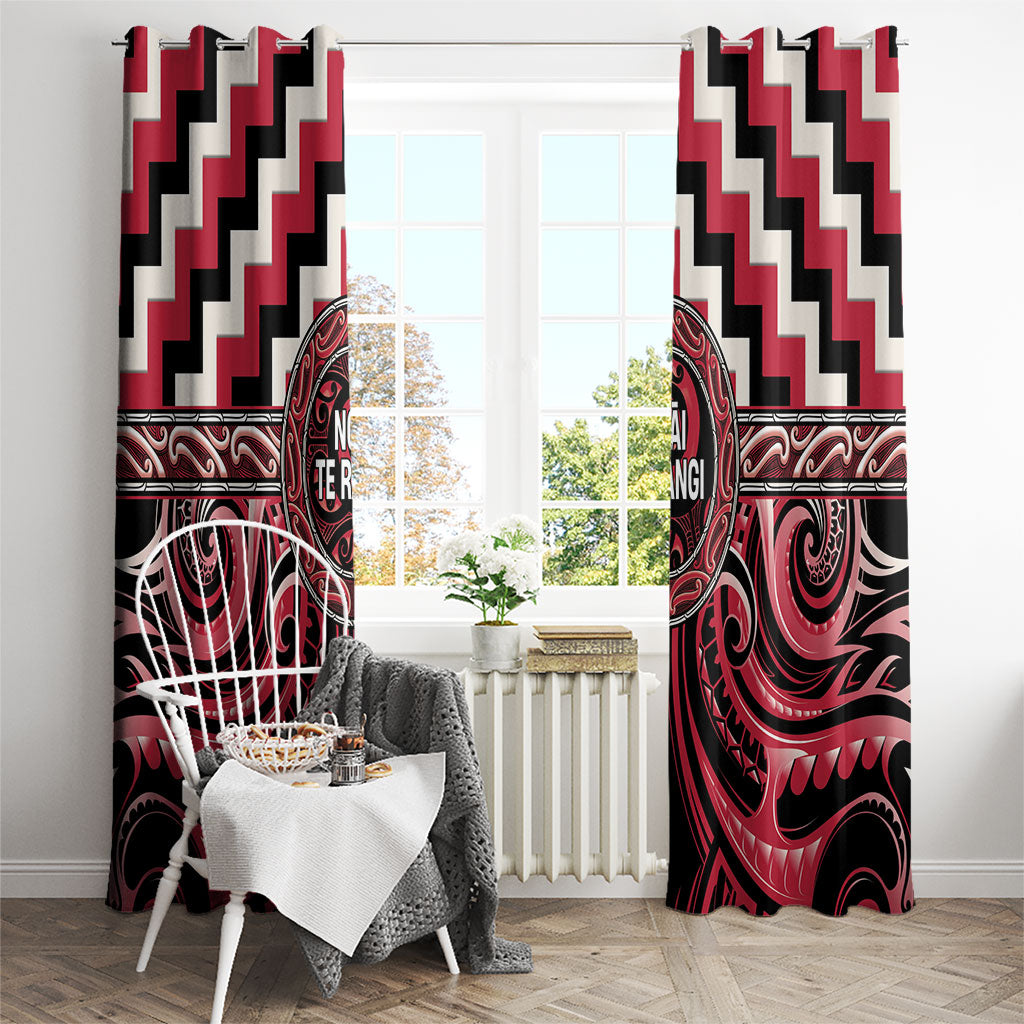 Aotearoa Ngai Te Rangi Window Curtain Maori Iwi Poutama Puhoro Tattoo LT14 - Polynesian Pride