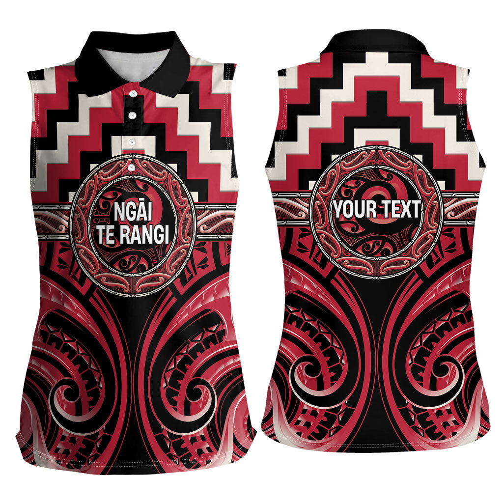 Aotearoa Ngai Te Rangi Personalised Women Sleeveless Polo Shirt Maori Iwi Poutama Puhoro Tattoo LT14 - Polynesian Pride