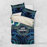 Aotearoa Ngati Ranginui Bedding Set Maori Iwi Poutama Puhoro Tattoo LT14 US Twin 172cm x 218cm Green - Polynesian Pride