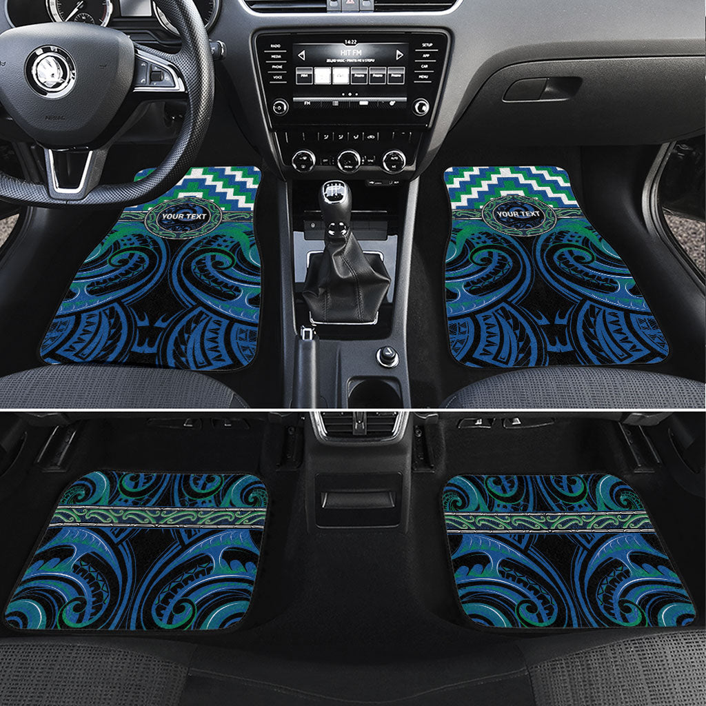 Aotearoa Ngati Ranginui Personalised Car Mats Maori Iwi Poutama Puhoro Tattoo LT14 Set 4pcs Green - Polynesian Pride