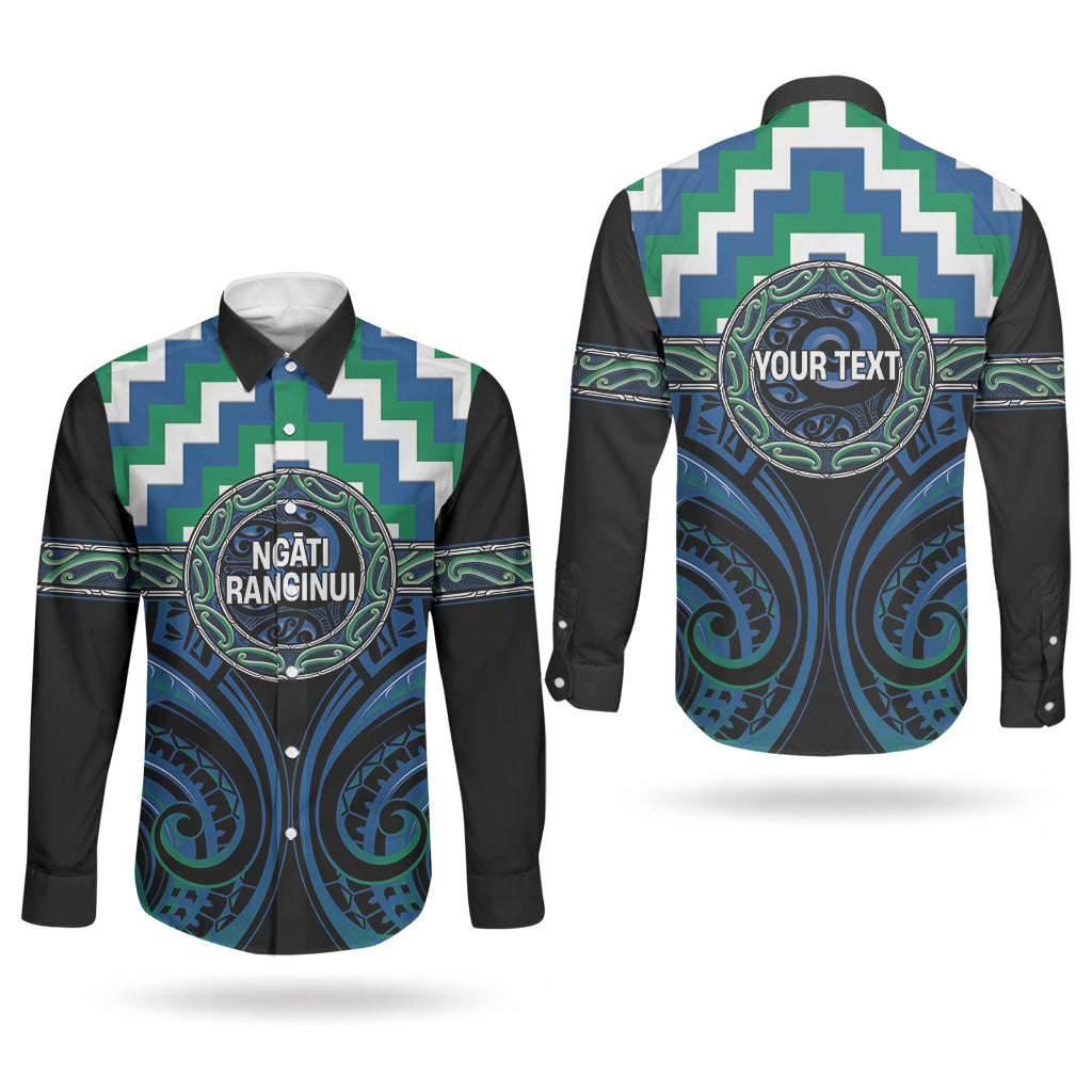 Aotearoa Ngati Ranginui Personalised Couples Matching Off The Shoulder Long Sleeve Dress and Long Sleeve Button Shirt Maori Iwi Poutama Puhoro Tattoo LT14 - Polynesian Pride