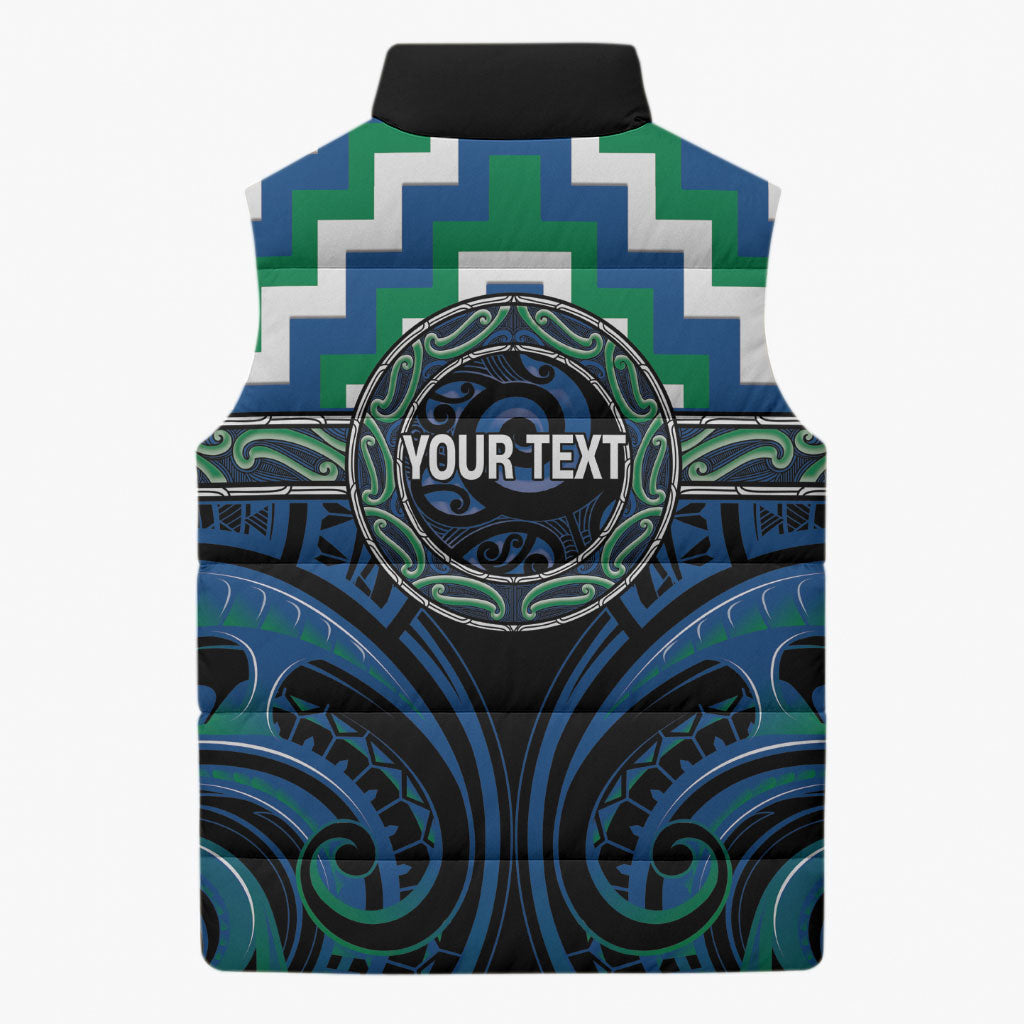 Aotearoa Ngati Ranginui Personalised Sleeveless Puffer Jacket Maori Iwi Poutama Puhoro Tattoo LT14 - Polynesian Pride