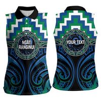 Aotearoa Ngati Ranginui Personalised Women Sleeveless Polo Shirt Maori Iwi Poutama Puhoro Tattoo LT14 - Polynesian Pride