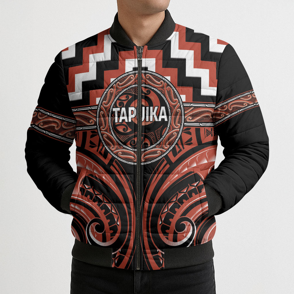 Aotearoa Tapuika Personalised Bomber Puffer Jacket Maori Iwi Poutama Puhoro Tattoo LT14 - Polynesian Pride