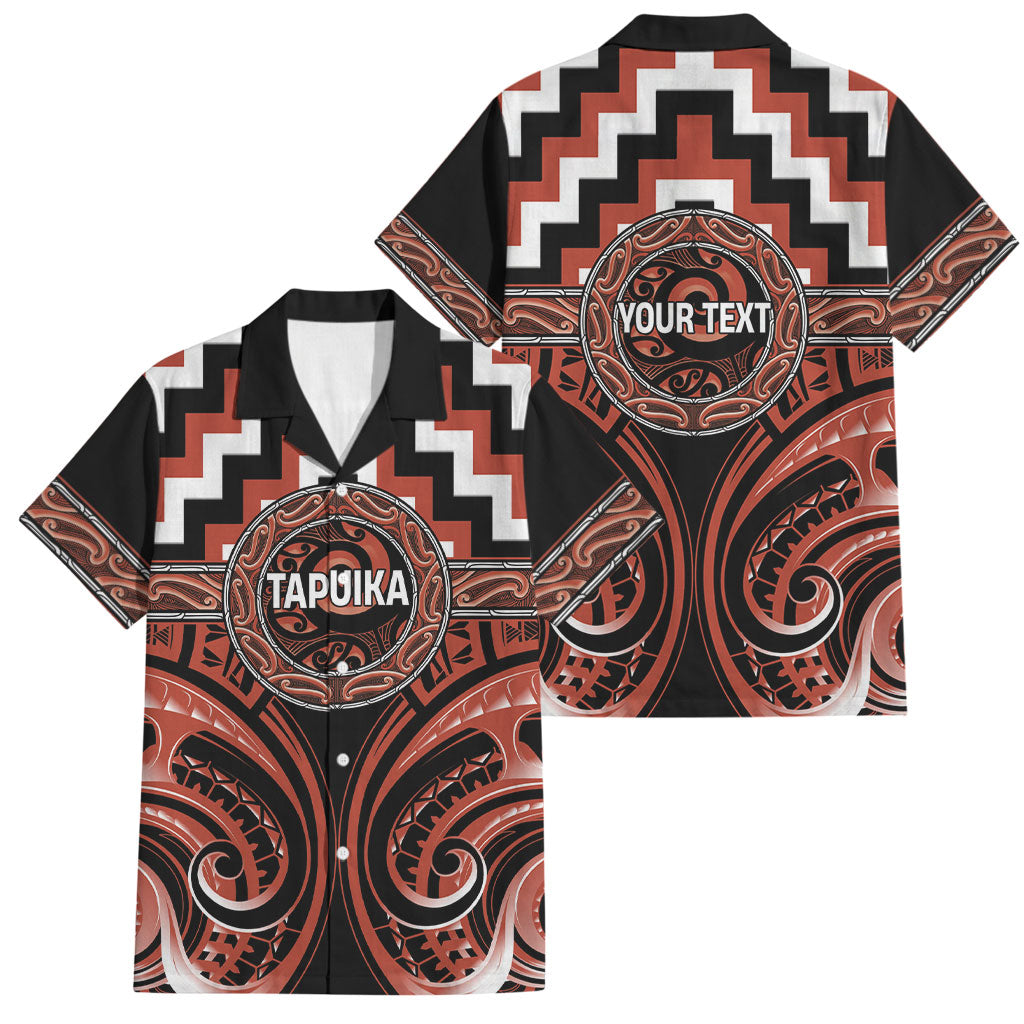Aotearoa Tapuika Personalised Family Matching Mermaid Dress and Hawaiian Shirt Maori Iwi Poutama Puhoro Tattoo LT14 Dad's Shirt - Short Sleeve Red - Polynesian Pride
