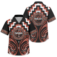 Aotearoa Tapuika Personalised Family Matching Off Shoulder Maxi Dress and Hawaiian Shirt Maori Iwi Poutama Puhoro Tattoo LT14 Son's Shirt Red - Polynesian Pride