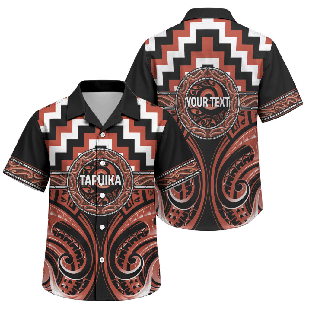 Aotearoa Tapuika Personalised Family Matching Tank Maxi Dress and Hawaiian Shirt Maori Iwi Poutama Puhoro Tattoo LT14 Son's Shirt Red - Polynesian Pride